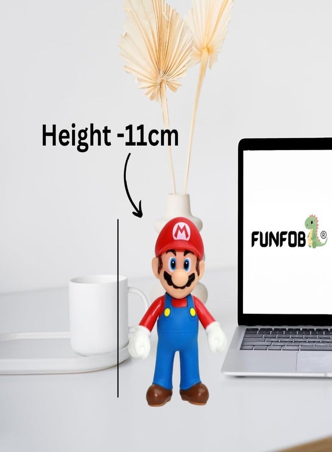FUNFOB Mario Toys Action Figures Height -11CM Collectible Gifting PVC Multicolour | Mario Red - Image 4